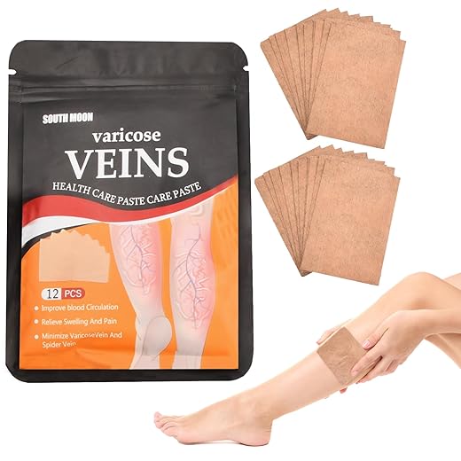 Pavimento de Vena Varicosa para Piernas,Parche de Venas Varicosas de 24 Piezas, Eliminar las Venas de las Arañas, Parche de Alivio de las Venas Varicosas, Parches de Venas