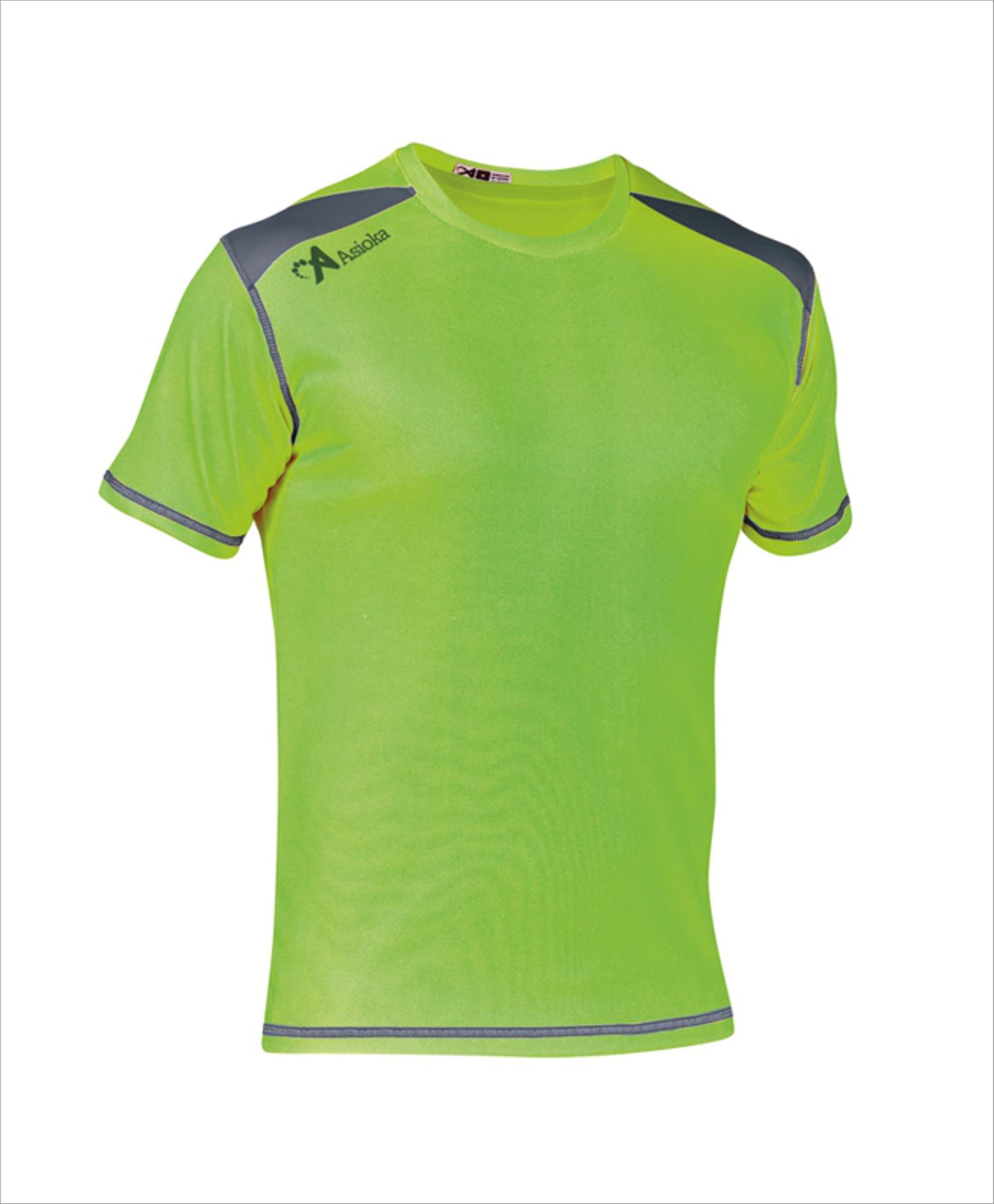 ASIOKA 182/17n – Unisex Children's Combined Technical T-Shirt, Unisex_Child, 182/17N Verde FLUOR/Marengo 12-14, Fluorescent Green/Marengo, 12-14