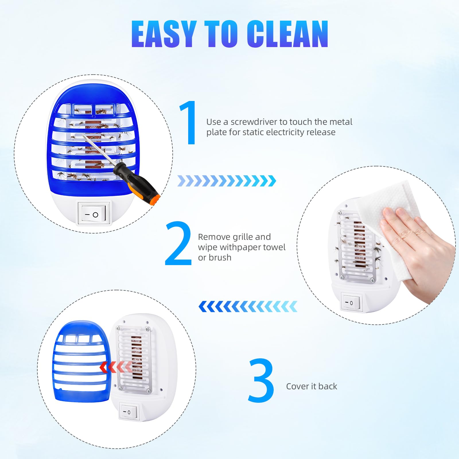Exterminador electrónico de mosquitos para interiores, para el hogar, dormitorio, sala de estar, oficina, uso en interiores, paquete de 6