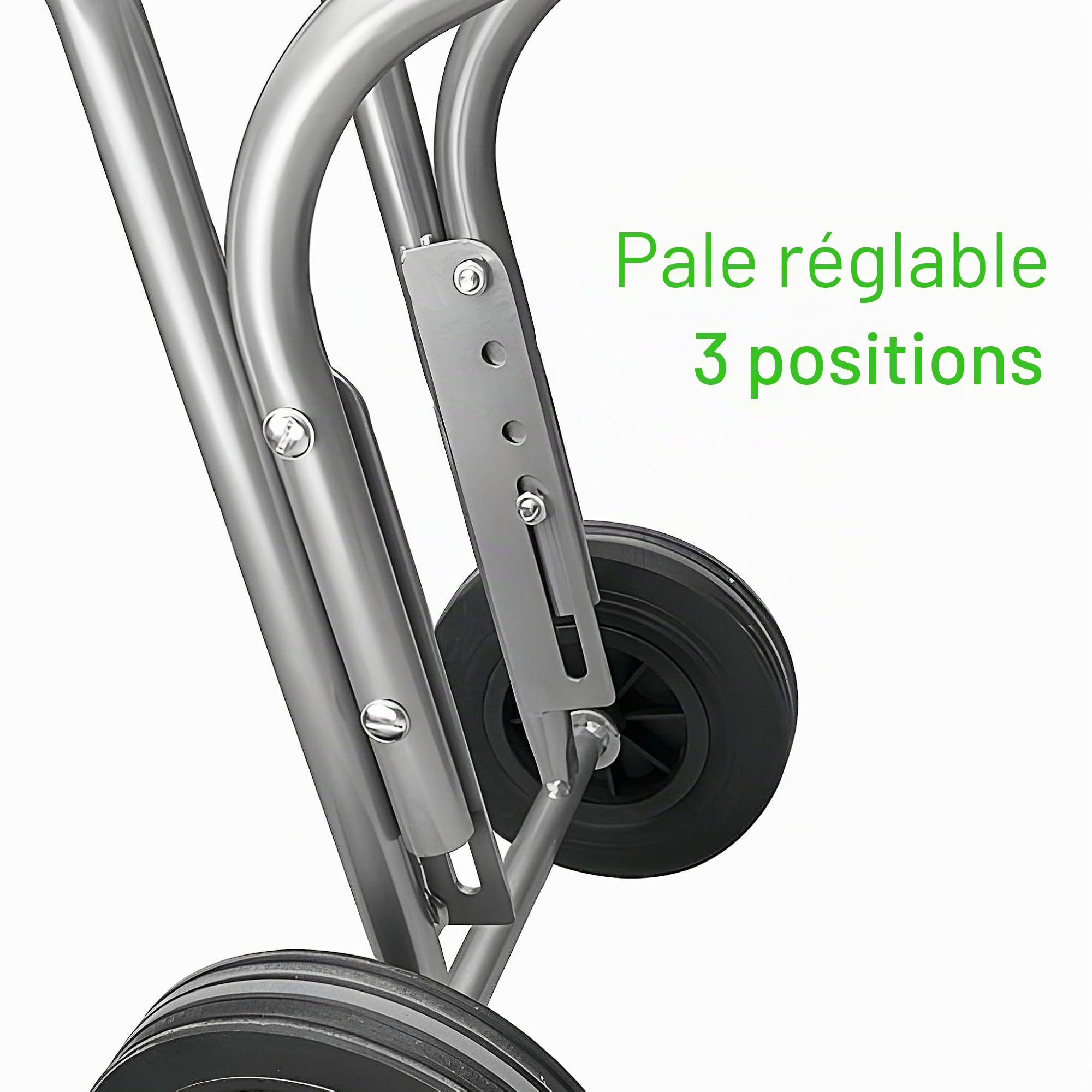 Bricoloco Diable porte-chaises avec roues massives, pelle réglable à trois positions, charge maximale 75 kg