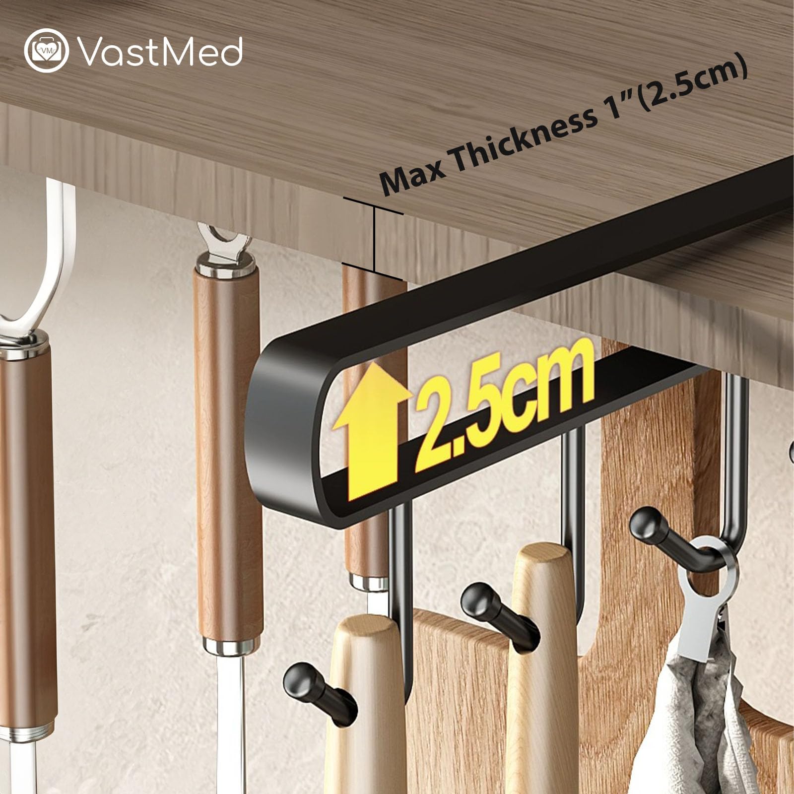 VASTMED 4 PCs Ziplock Product Bag Organizer Dental & Medical Storage Hanger Rack & Hanging Hook Under Cabinet Closet | Easy Access, Organizing and Storage