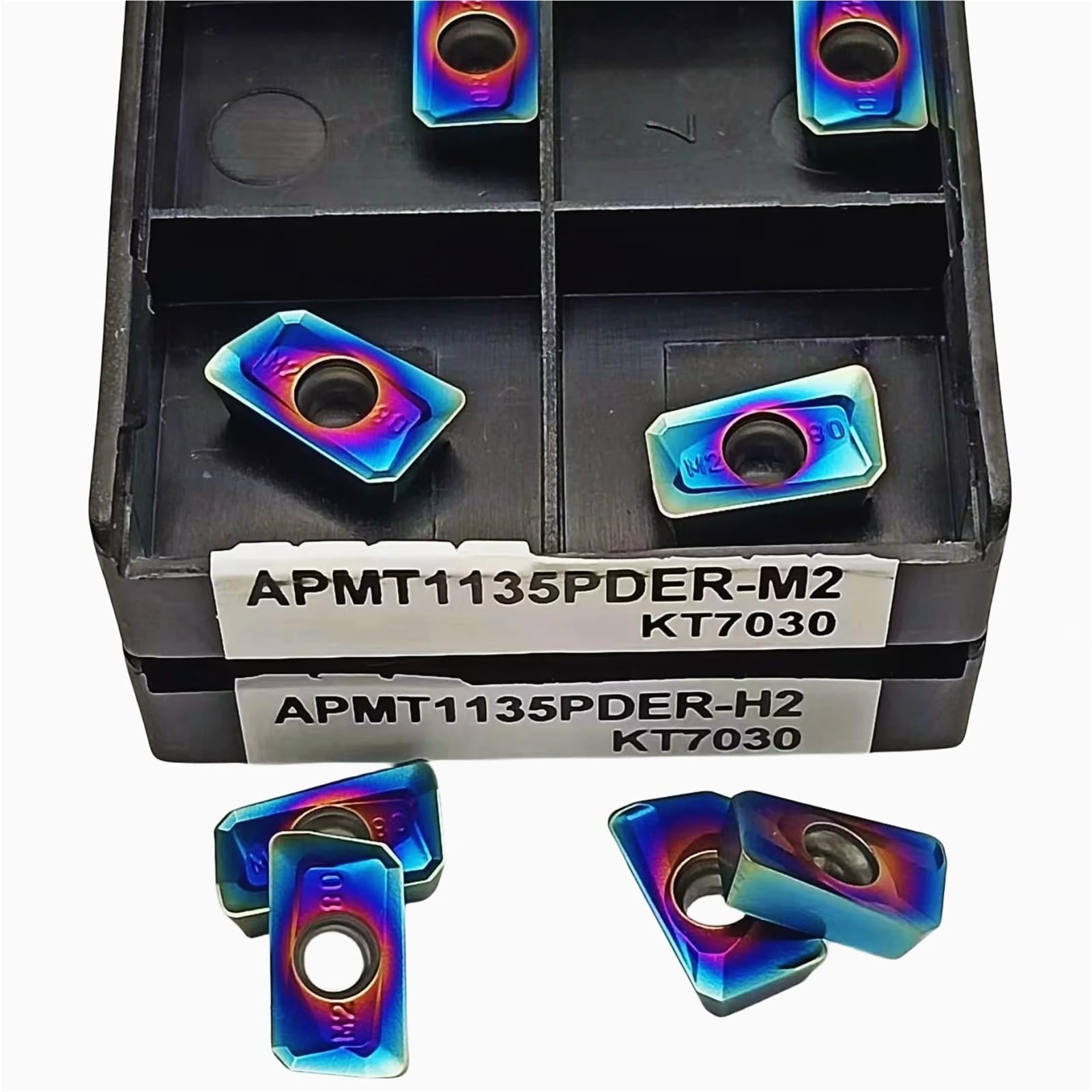 10 Pezzi Taglierina Per Tornio CNC Taglio Inserti In Metallo Duro Utensili Per Fresatura E Tornitura(APMT1135-M2 KT7030)