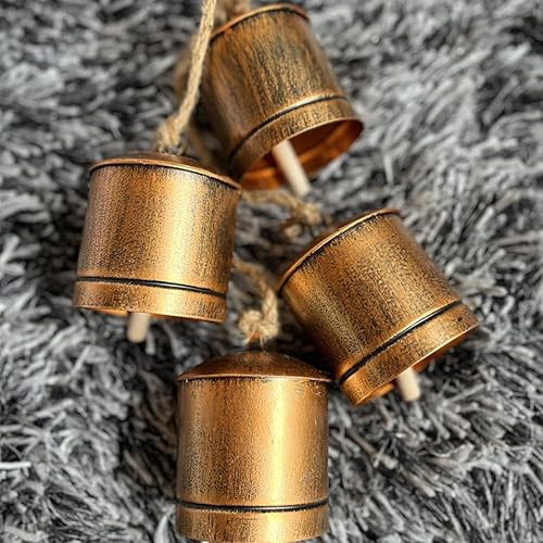 Miniatura 6 de LOGOFUN Campanas de cobre de pastoreo de vaca, caballo, oveja, campanas de cobre, pequeñas campanas de latón, campanas de metal para ganado, granja,