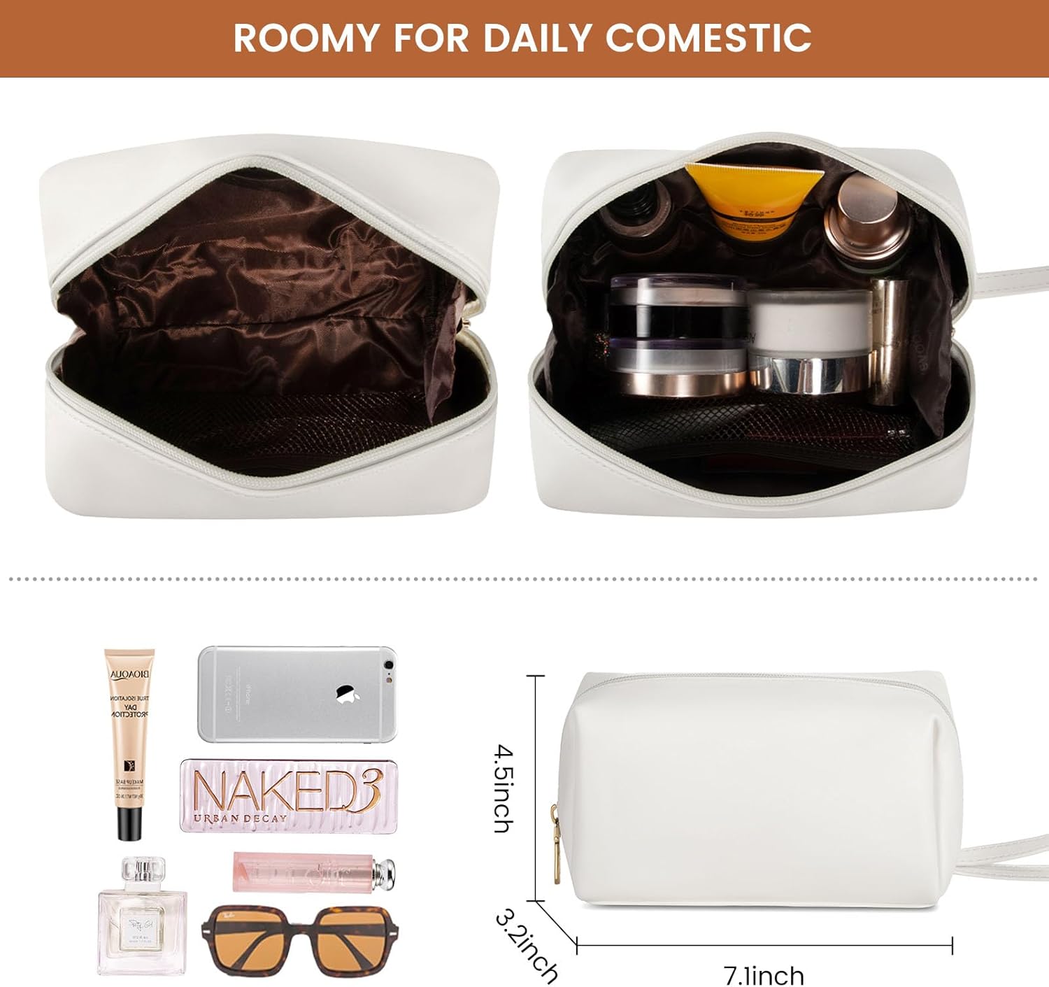 LOVEVOOK Laptop Bag for Women 15.6 inch Lightweight Leather Laptop Tote Bag, Large Capacity Computer bag with Clutch Purse for Business, Work, Office, Travel, School（White，15.6 Inch） - Image 9