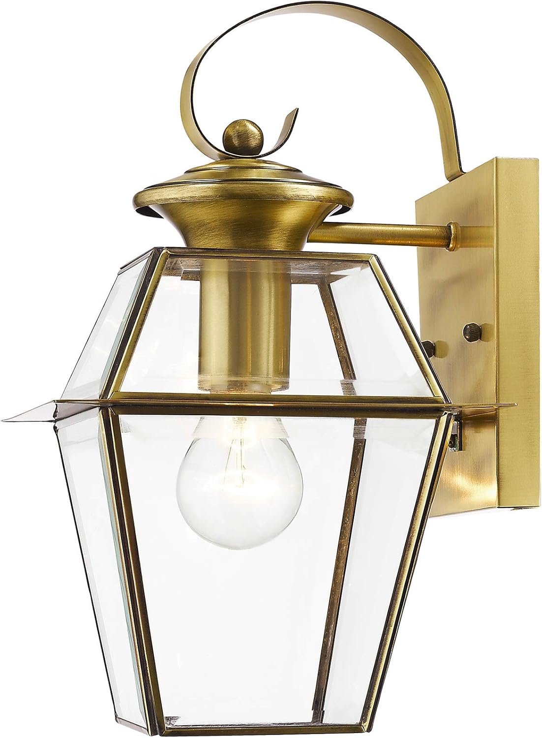 Gеt Sресіаl Prісе Livex Lighting 2181-01 Westover 1-Light Outdoor Wall Lantern, Antique Brass
