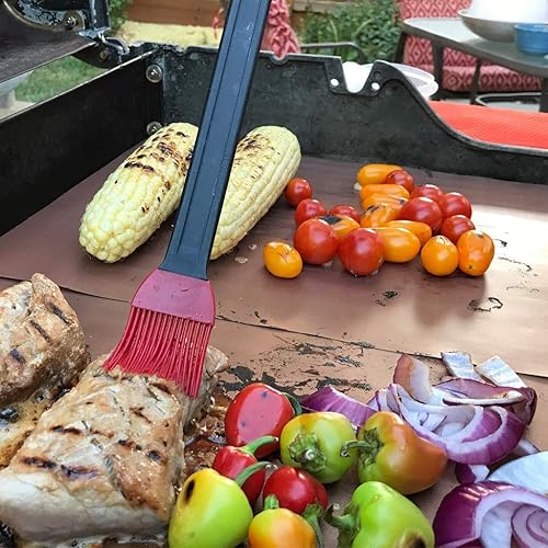 Miniatura 4 de Aoocan Juego de 4 alfombrillas de malla antiadherentes para barbacoa, resistentes, reutilizables, fáciles de limpiar, funciona en gas, carbón,