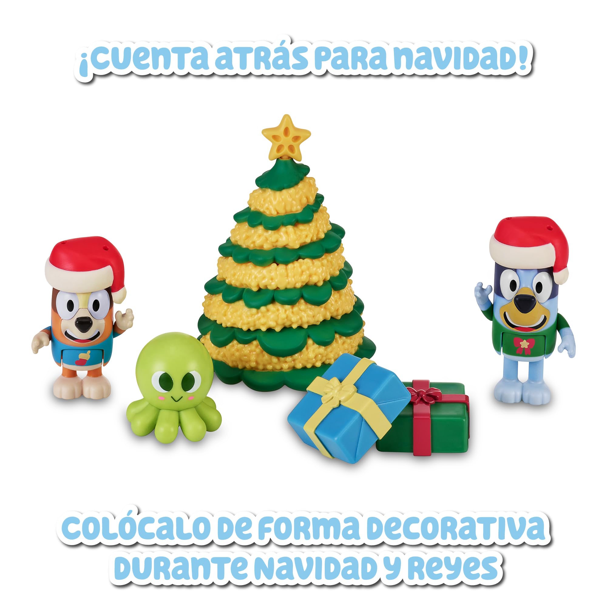 Bluey - Calendario de Adviento, calendario con 24 piezas, incluye figuras de la serie y accesorios, para niños y niñas +3 años de edad, Famosa (BLY54000)