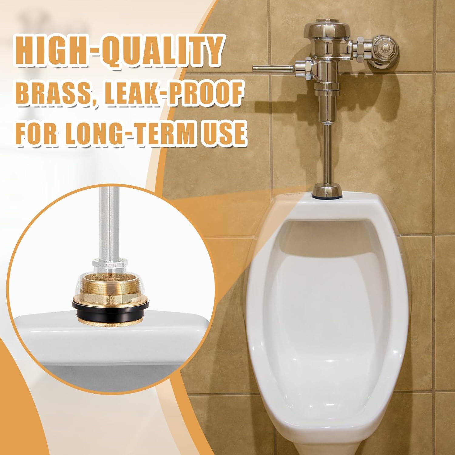 Zonon 3 Pcs Flush Valve Parts Closet Spud Brass Plumbing Fitting for Toilet Urinal Repair Kit (2 Inch)