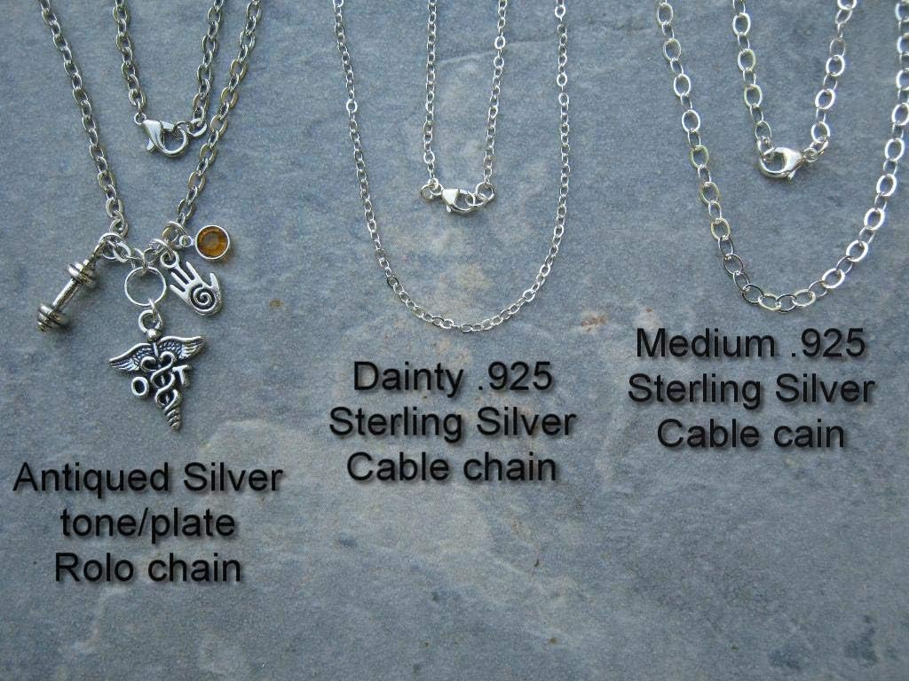 Occupational Therapist Caduceus Necklace, Healing Hand Jewelry, Medical Personalized Birthstone Jewelry