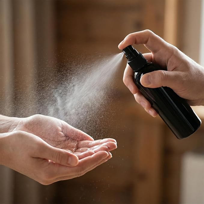 Botellas negras vacías con atomizador 30 pack 4 oz plástico miniatura 2