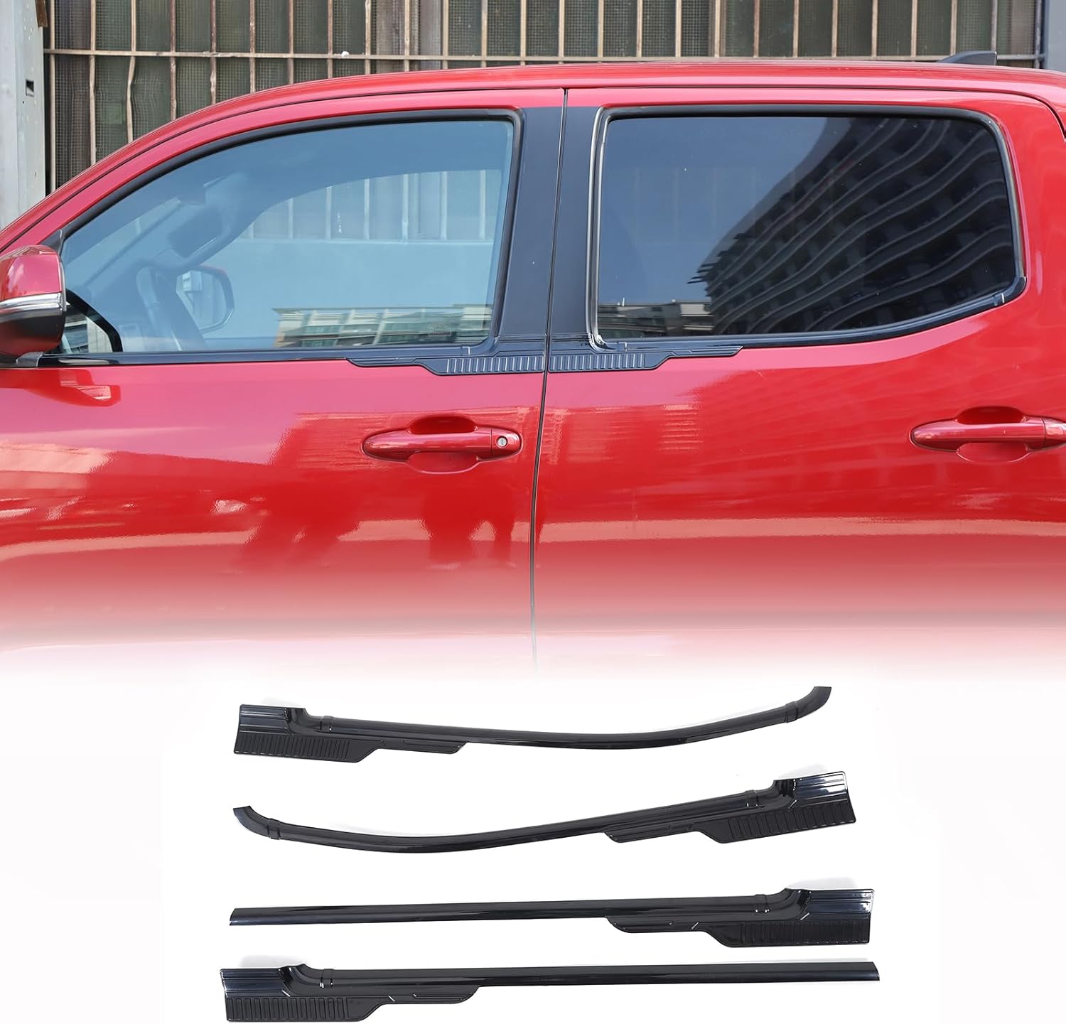 Lower Window Trim Cover Molding Window Bottom Outer Frame Strip Compatible with Toyota Tacoma 2016-2022, Weatherstrip Window Molding Trim Exterior Accessories (Black)