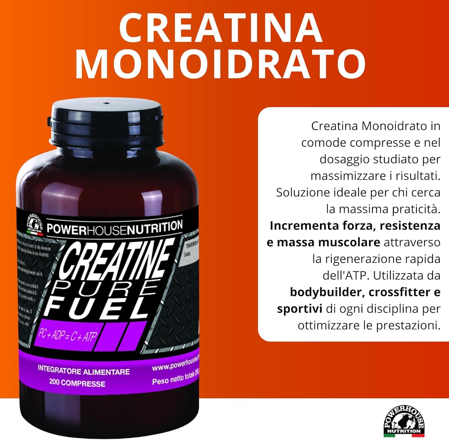 Creatina Monoidrato 600 Capsule 3000mg - 6 Mesi di Fornitura - Powerhouse Nutrition - Made in Italy - Integratore per Palestra, Allenamento, Pre Workout - Creatina Compresse Pure, Senza Additivi