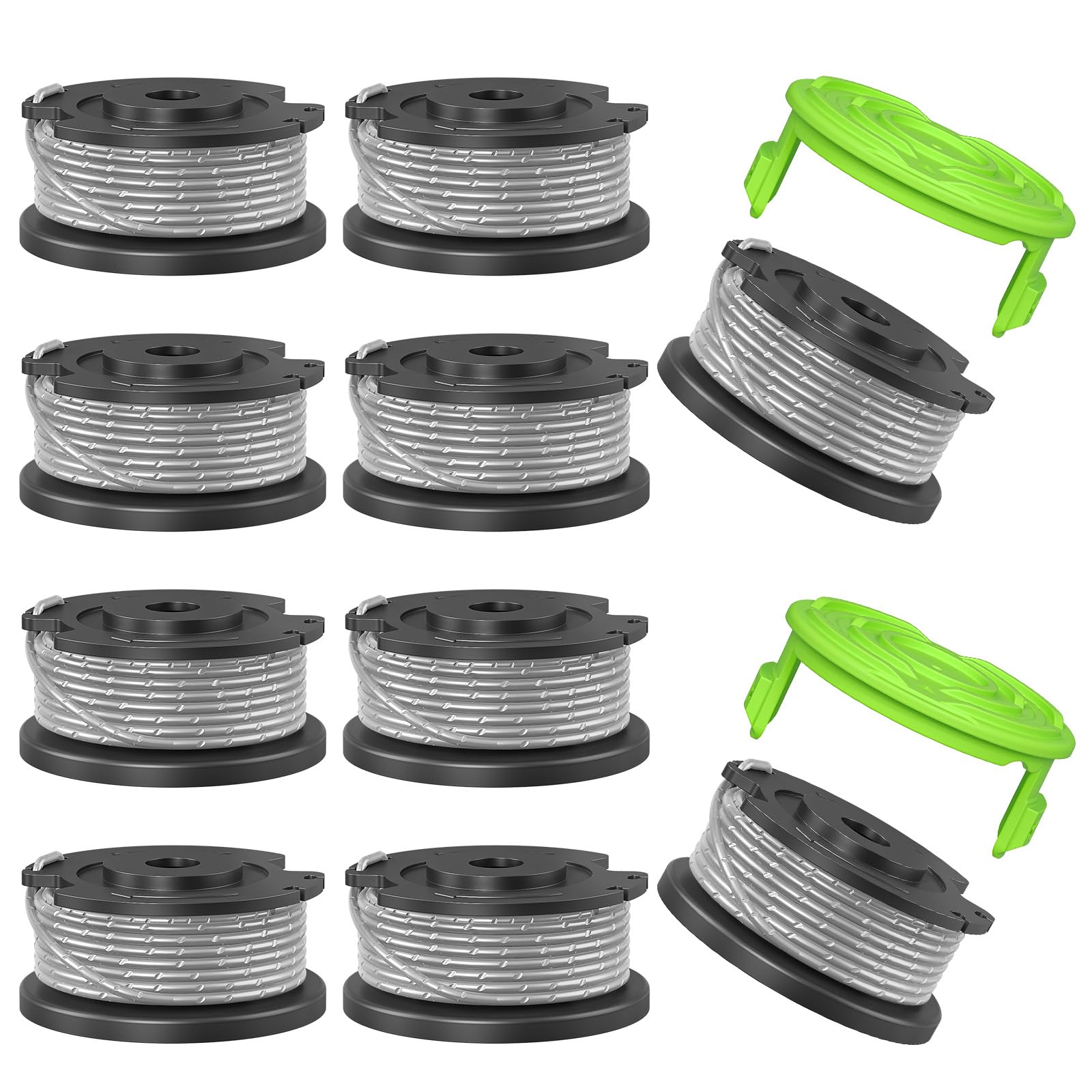 Photo 1 of YWTESCH 12 Pack 0.065" Single Line Weed Wacker String Compatible with Greenworks String Trimmer, Auto-Feed Weed Eater String Replacement Spool for Greenworks Weed Wacker (10 Spool+2 Cap)