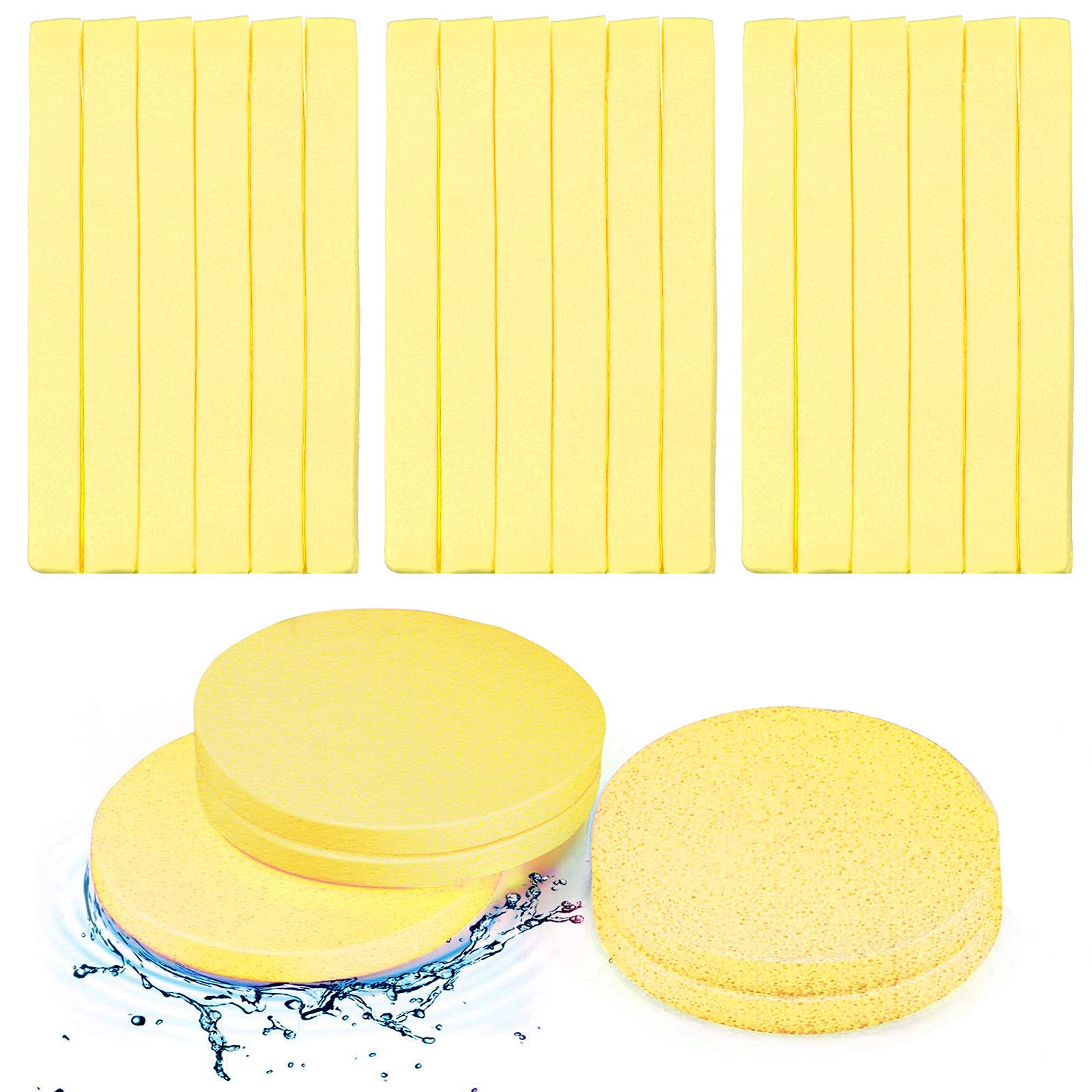 Patelai 120 Pieces Compressed Facial Sponge for Estheticians Face Makeup Removal Cleansing Sponge Pad Exfoliating Spa Wash Round Facial Cleansing Pads
