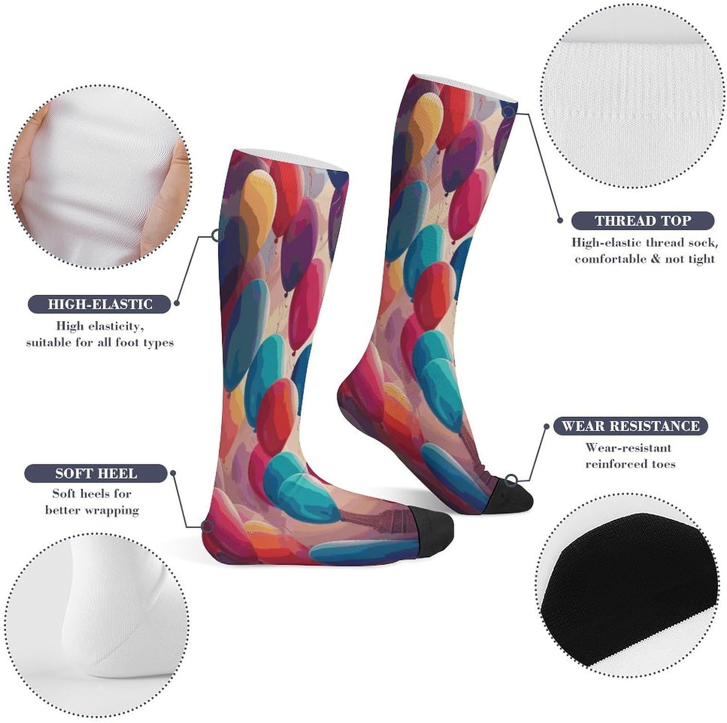 Balloon Crew Socks Calf Socks Athletic Crew Sock