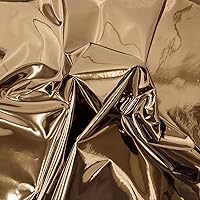 Vista 4 de The Yard - Tela de tapicería de vinilo reflectante cromado dorado, 54 pulgadas