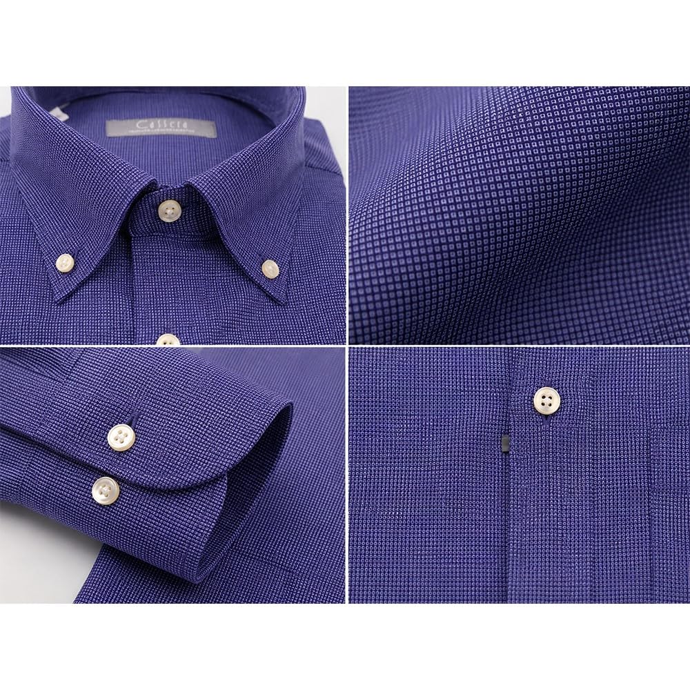 Camicia Uomo con Taschino 100% Cotone 6b020 juppy 03 Microfantasia Blu