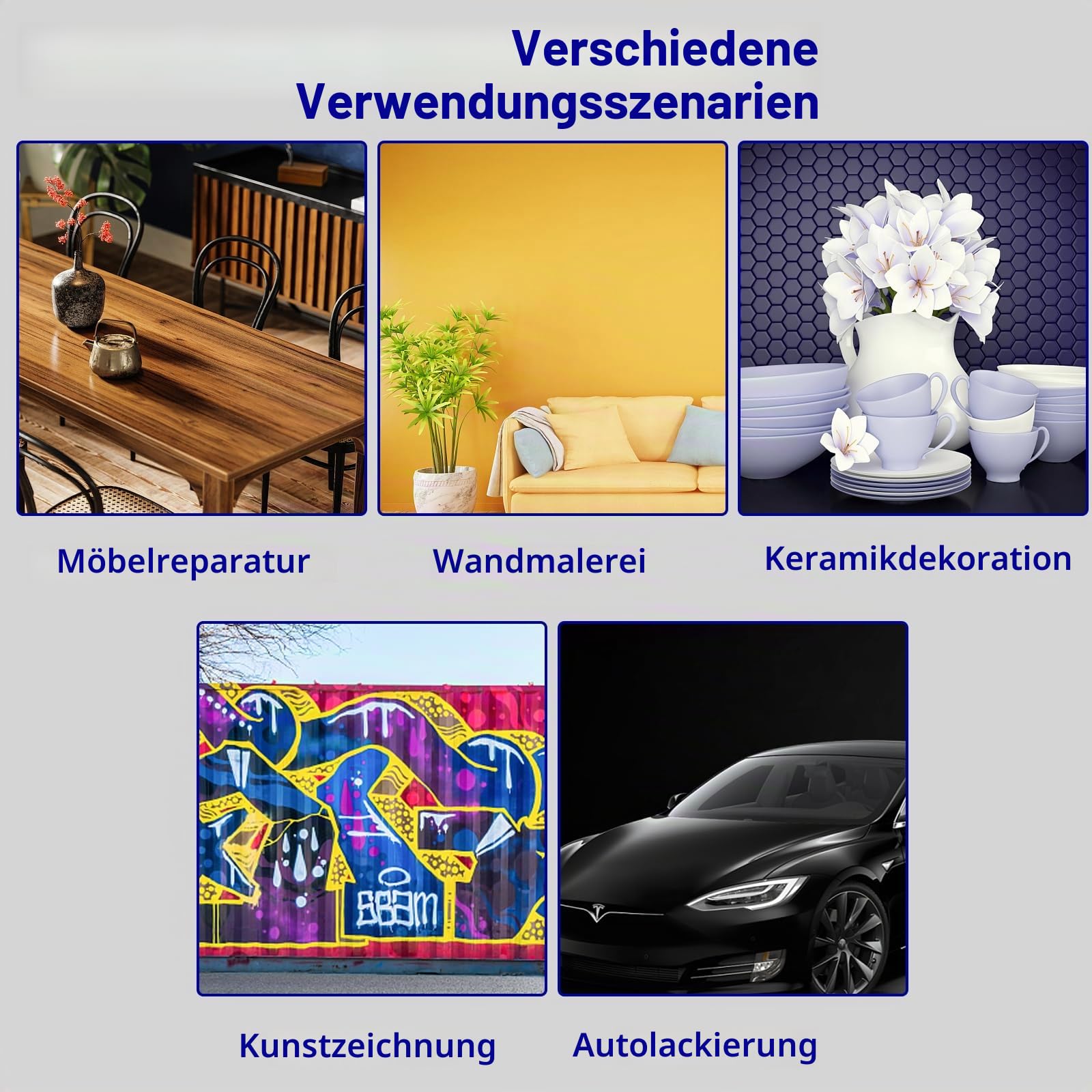 HVLP Farbsprüh-Set Lackierpistole Spritzpistole 0,8 mm 1,4 mm Düsen Luft Schwerkraft Sprühpistolen Set mit 125 ml und 600 ml Tasse Farbsprühwerkzeug für Auto, Möbel, Malerei, Handsprüher