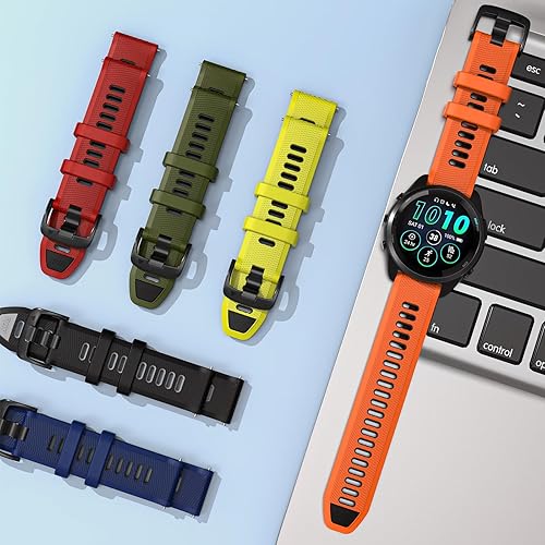 Miniatura 6 de ISABAKE Correa de silicona de liberación rápida de 0.866 in de repuesto para Gamrin Forerunner 265, Forerunner 255, Garmin Vivoactive 4, Garmin Venu