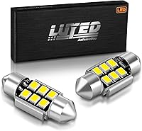 LUYED DE3175 LED Bulbs 31mm, 300% Brighter Xenon White 2835 6-Chip Error-Free Dome Map Lights for Cars - 2 Pack