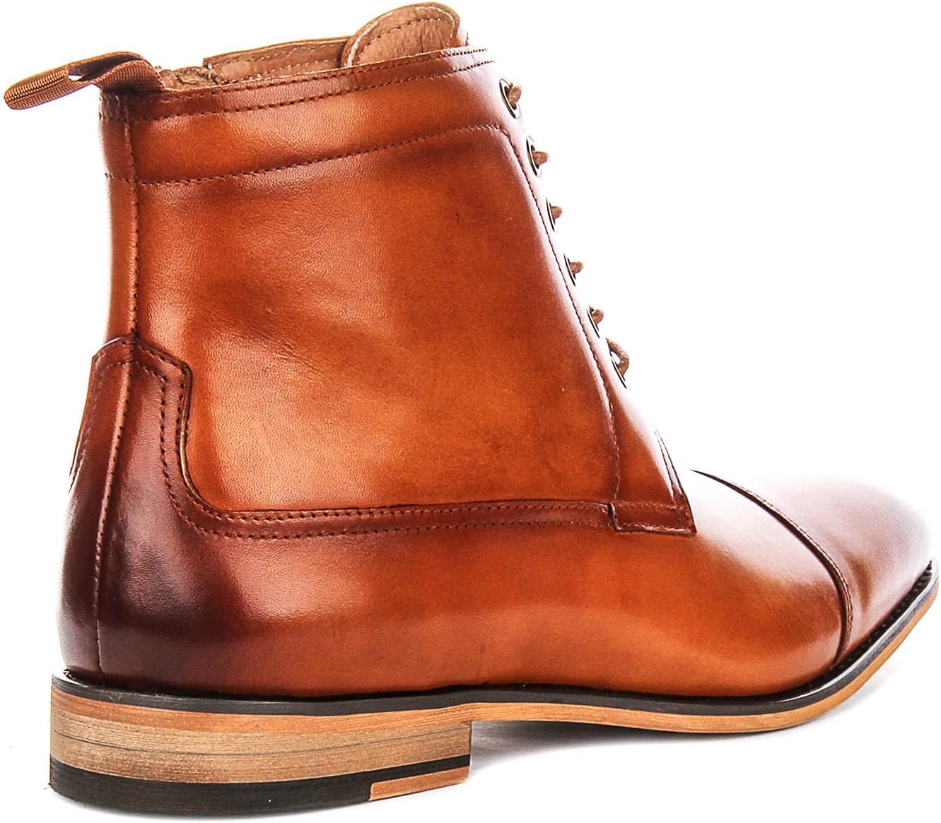 JUSTINREESS ENGLAND Kenneth Men's Derby Toe Cap Burnished Boots Ankle Boots