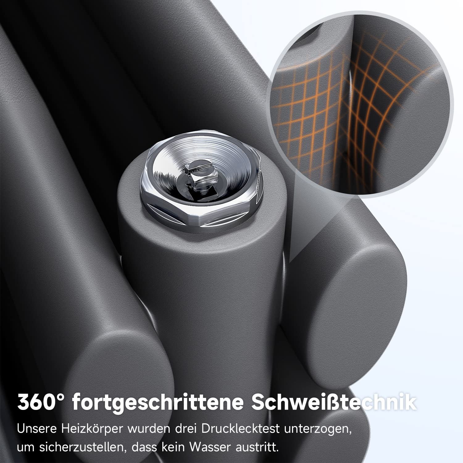 SONNI Design Heizkörper 593x1200mm Anthrazit Doppellagig Horizontal Paneelheizkörper Seitenanschluss