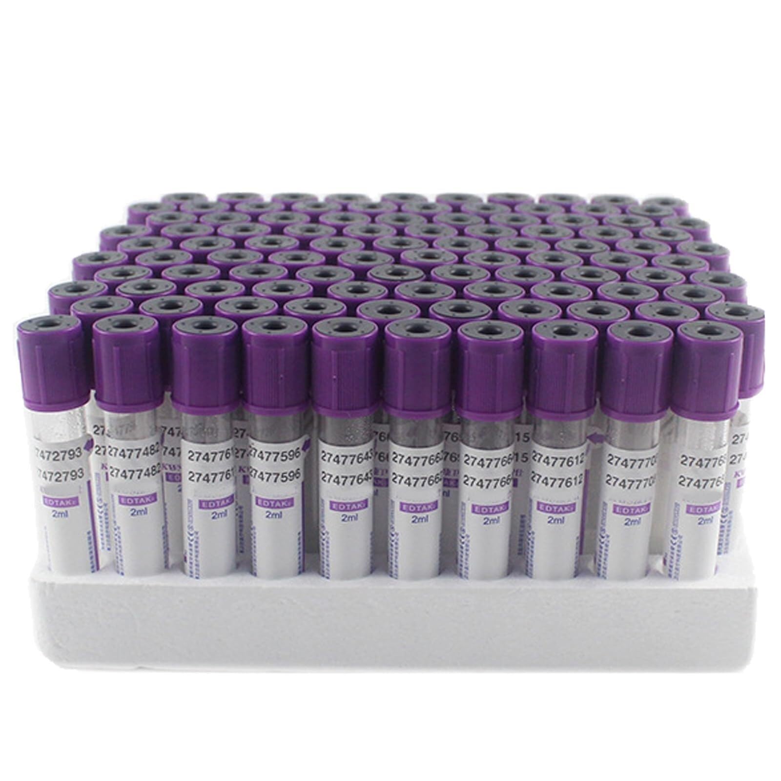 Tubos de extracción de sangre al vacío, tubos de plástico desechables con anticoagulante, para uso en laboratorio e investigación