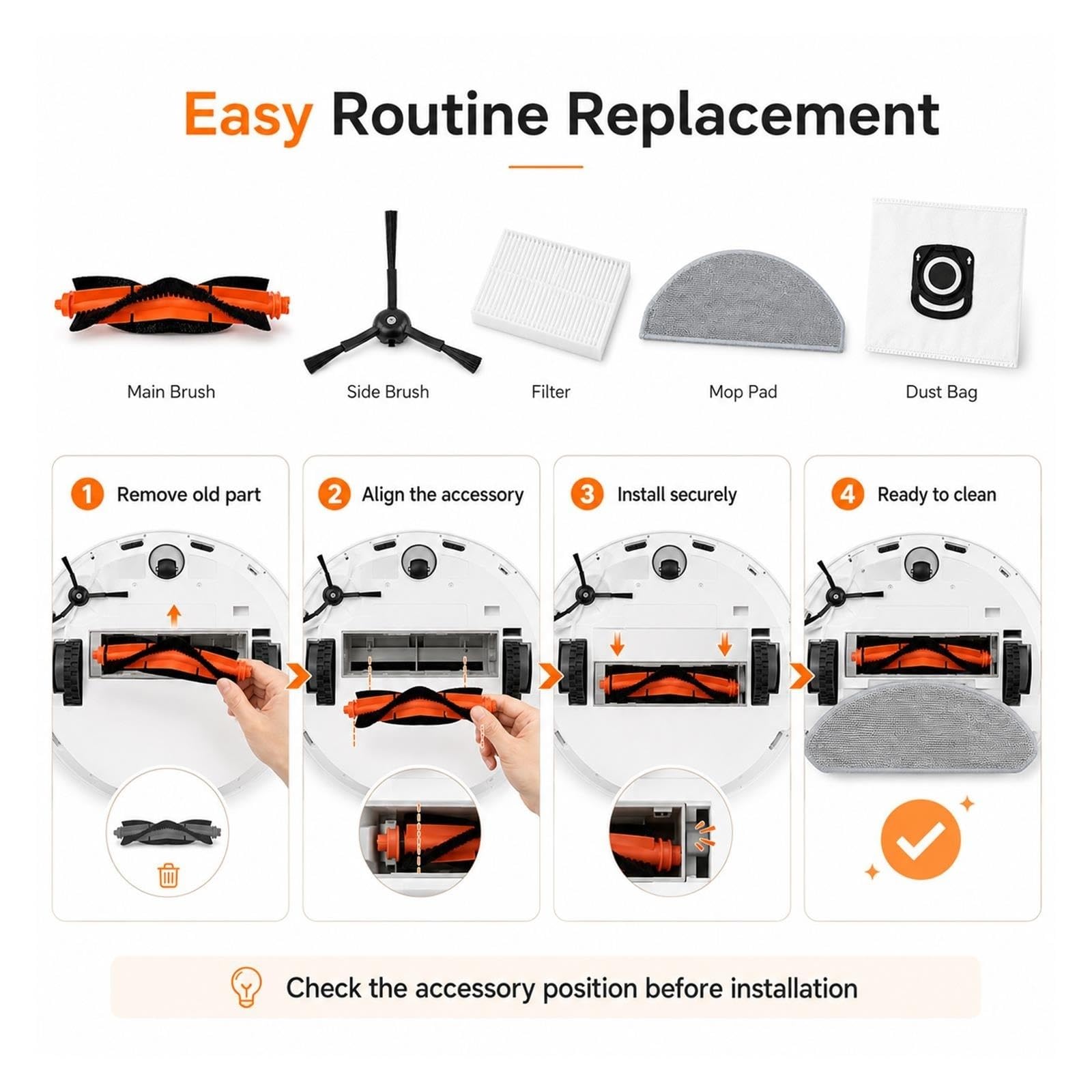 Kit ricambi robot Compatibile con Rowenta X-Plorer Series 85/85+/90/90+