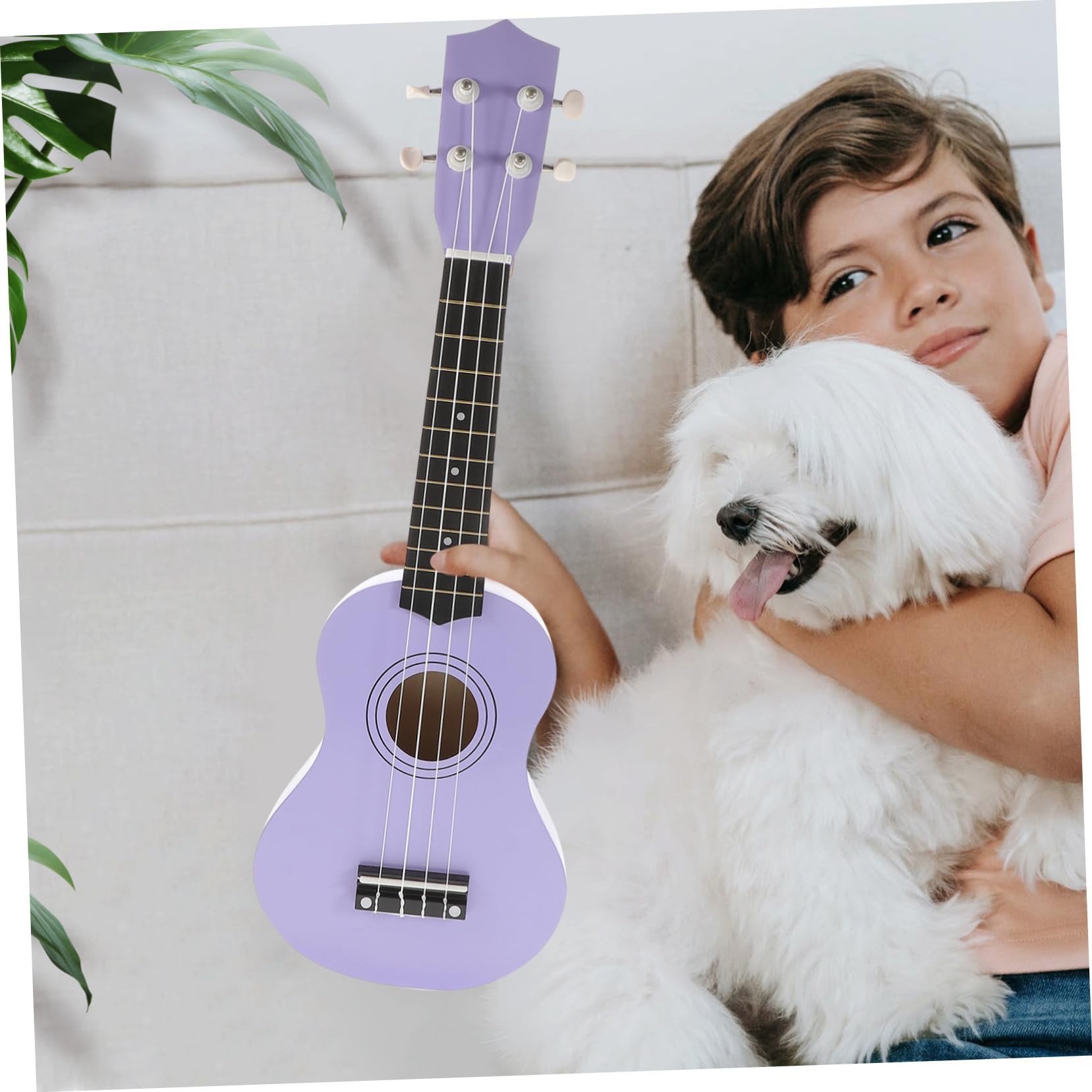 Alasum Ukelele 21 Pulgadas de Madera, Juguete Musical Infantil Guitarra Simulada, Superficie Pulida y Bordes sin Rebabas, Obsequio