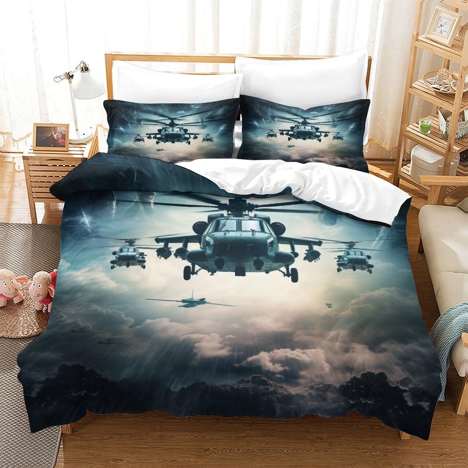 Parure de lit hélicoptère en microfibre pour transformer la chambre de votre garçon