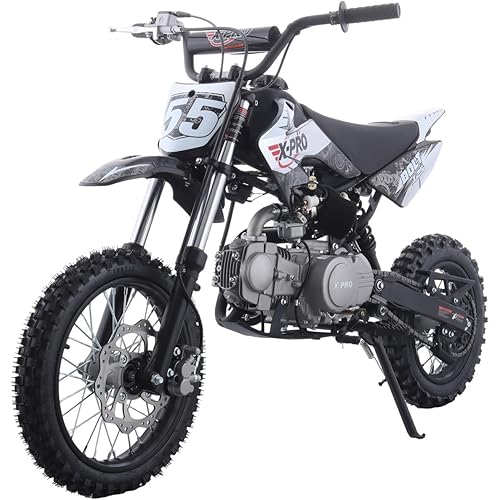 X-PRO 125cc Zongshen Brand Engine Dirt Bike with 4-Speed Semi-Automatic Transmission, Big 14"/12" Tires! (Black)