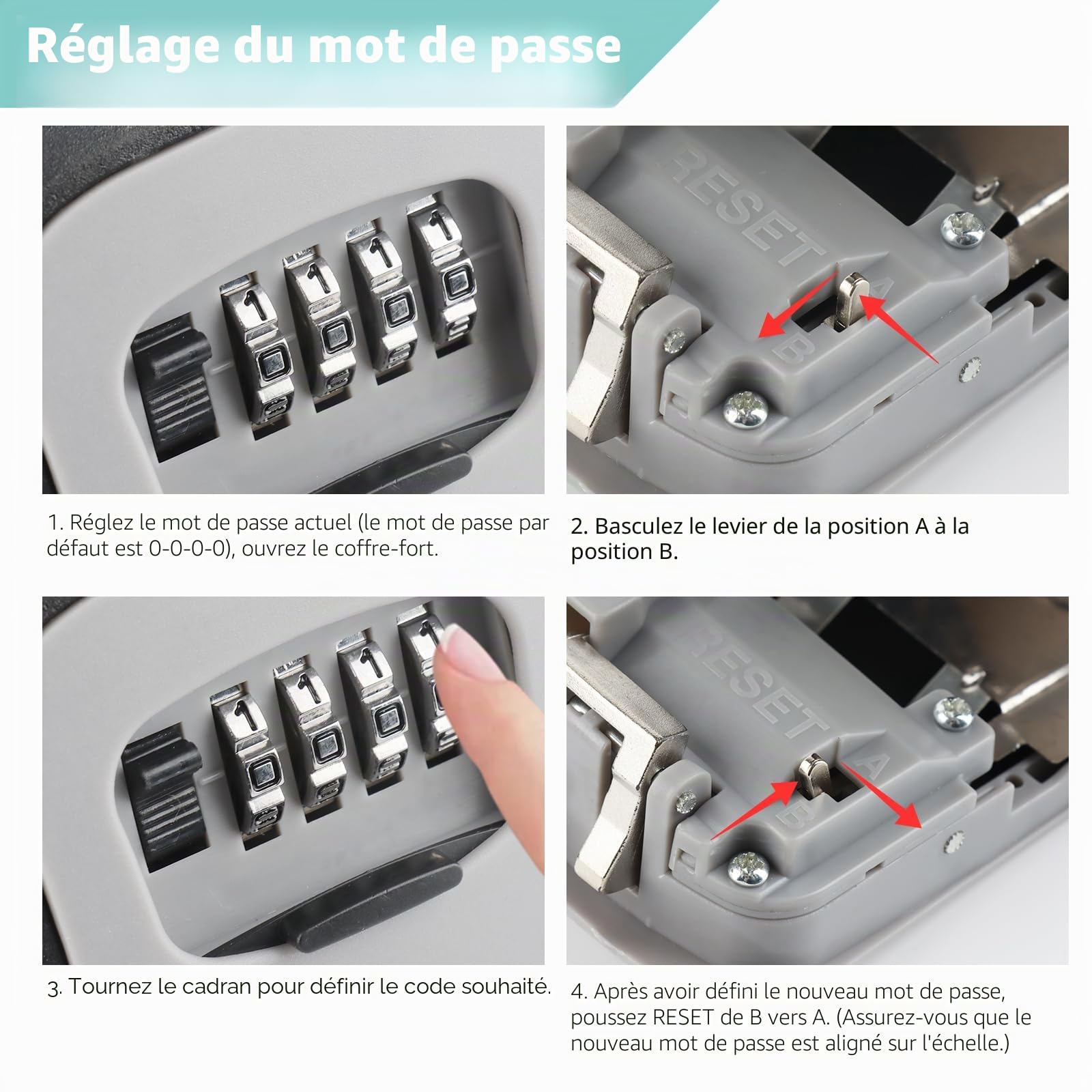 Boite a Clef Securisee, Boite a Clefs Murale de avec Code à 4 Chiffres, Boite a Clefs Sécurisée Exterieur,Boîte à Clés étanche et antirouille pour Appartements Bureaux Écoles Garages Entrepôts Maisons