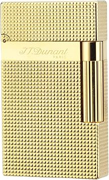 Classic Ligne 2 Style Lighter Iconic Ping Sound, Clous de Paris Brass Lighter, Adjustable Soft Flame, Luxury Gift for Men Who Appreciate Craftsmanship Gold1