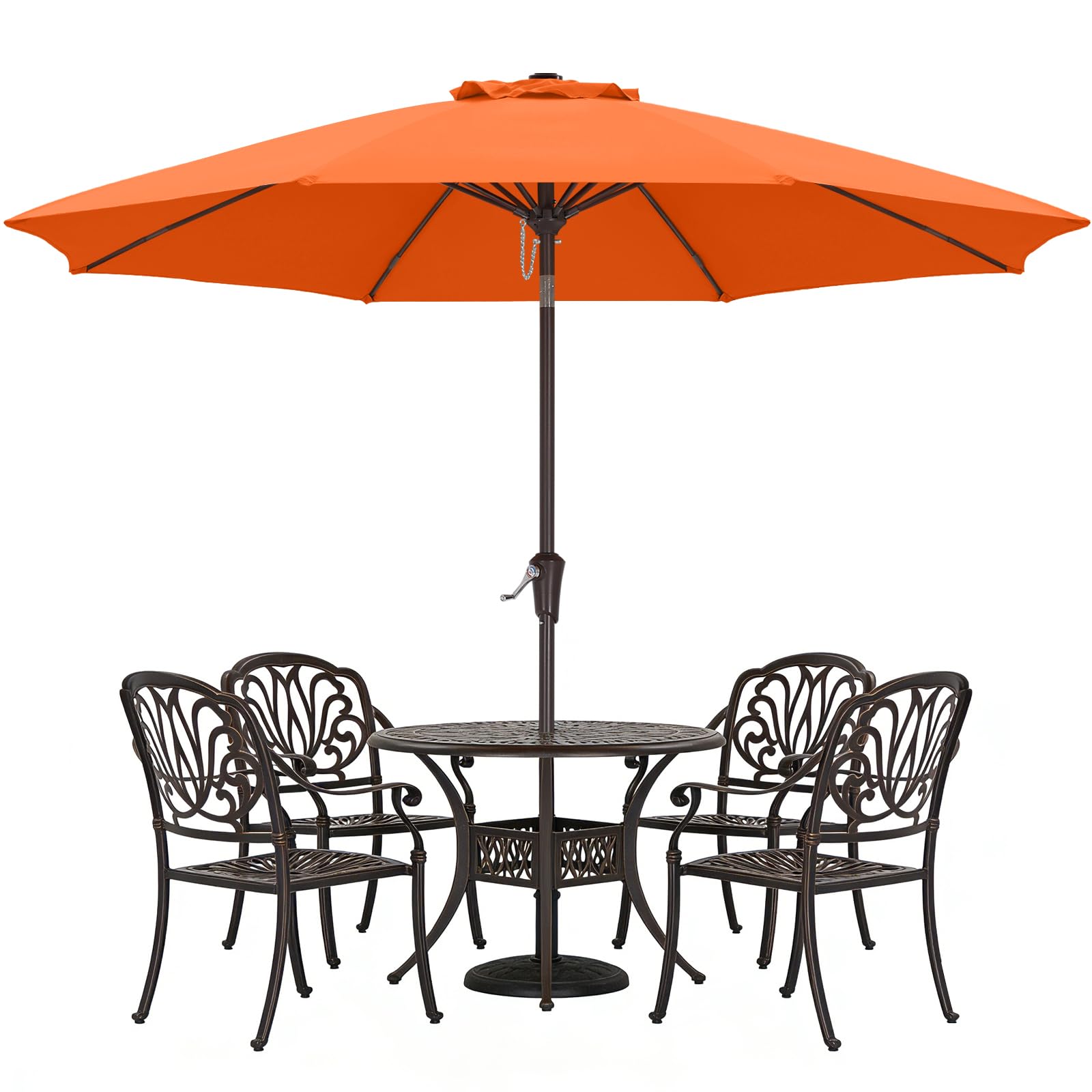 ABCCANOPY Sonnenschirm wasserdicht UV50+ mit Kurbel | wasserdichtes 300D Polyester, farbecht & lichtecht, 230/270/300 cm für Garten, Terrasse & Strand