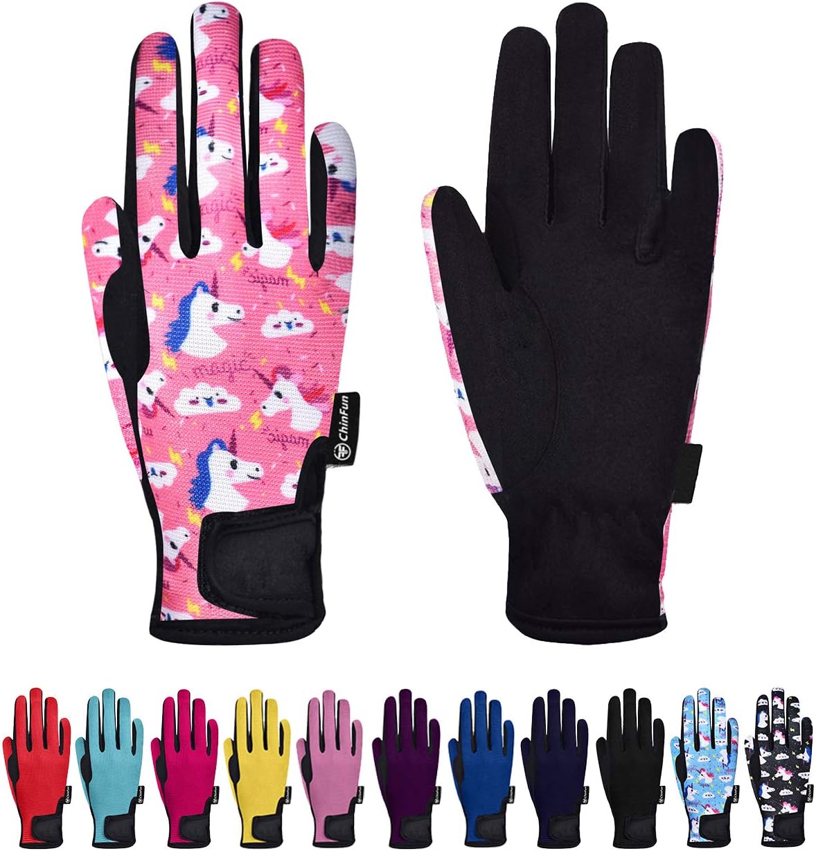 ChinFun Kids Horse Riding Gloves Children Equestrian Horseback Gloves Boys & Girls Youth Outdoor Mitts Perfect for Biking Cycling Gardening : Everything Else