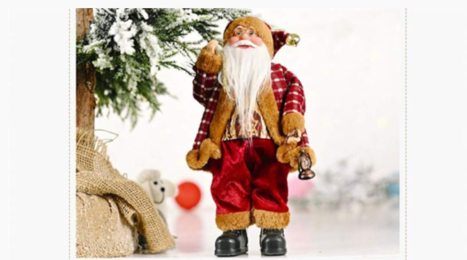Christmas Decoration, Home Decoration, Exquisite Workmanship, Standing Santa Claus Doll Decoration, Indoor Art Statue Gift