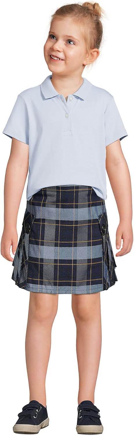 Lands' End School Uniform Girls Short Sleeve Feminine Fit Interlock Polo Shirt - Image 4