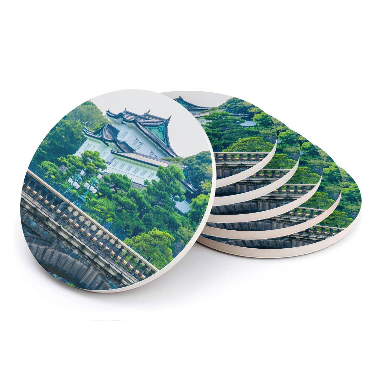 Sous-verre céramique Chateau Impérial Japon lot de 6 cadeau idéal voyage