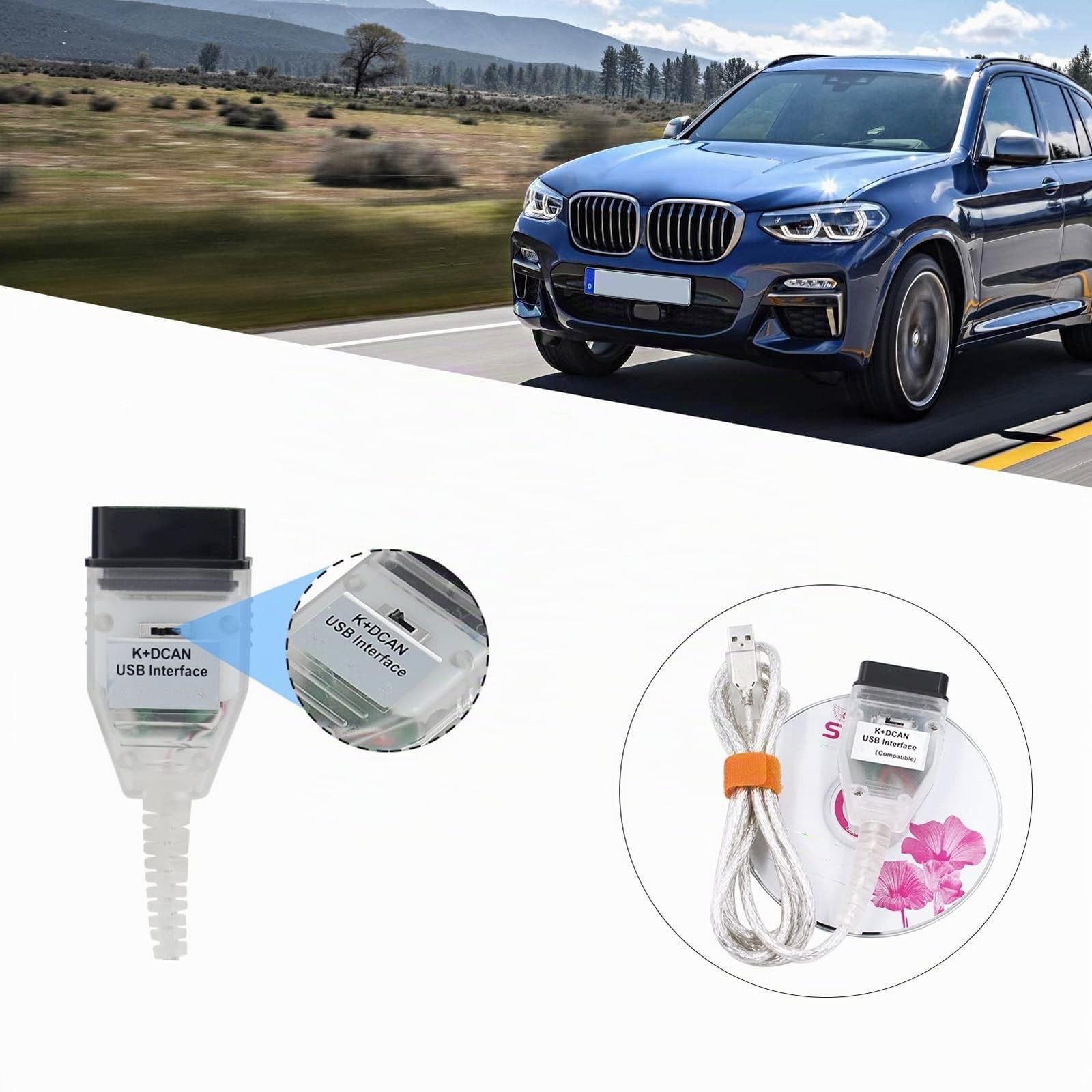 DCAN K+Ediabas k+dcan cable dcan kcan cable OBDii 2M compatible with inpa bmw