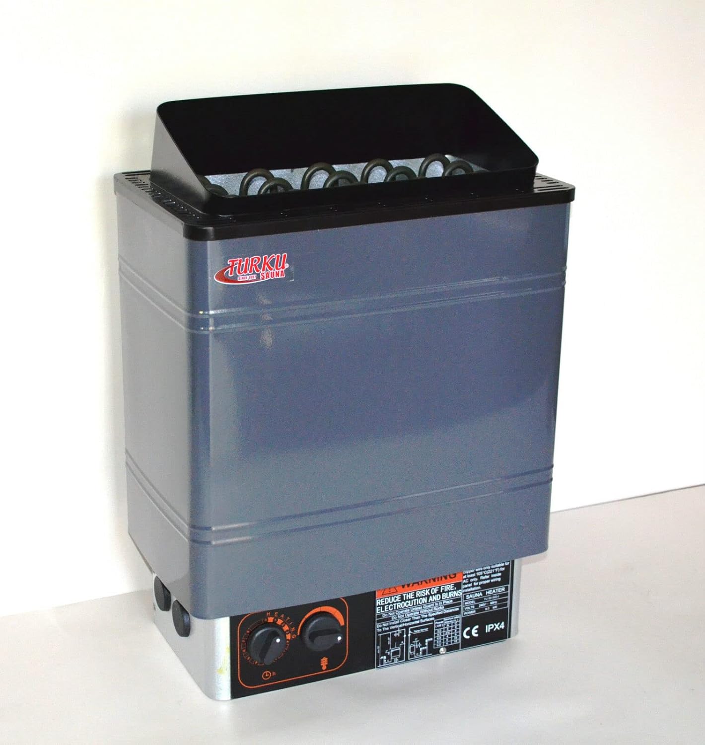 Turku 9KW 240V Residential Wet or Dry Sauna Stove (BUILT-IN MANUAL KNOB CONTROL, 9KW SAUNA STOVE (250-450 Cu.Ft.))