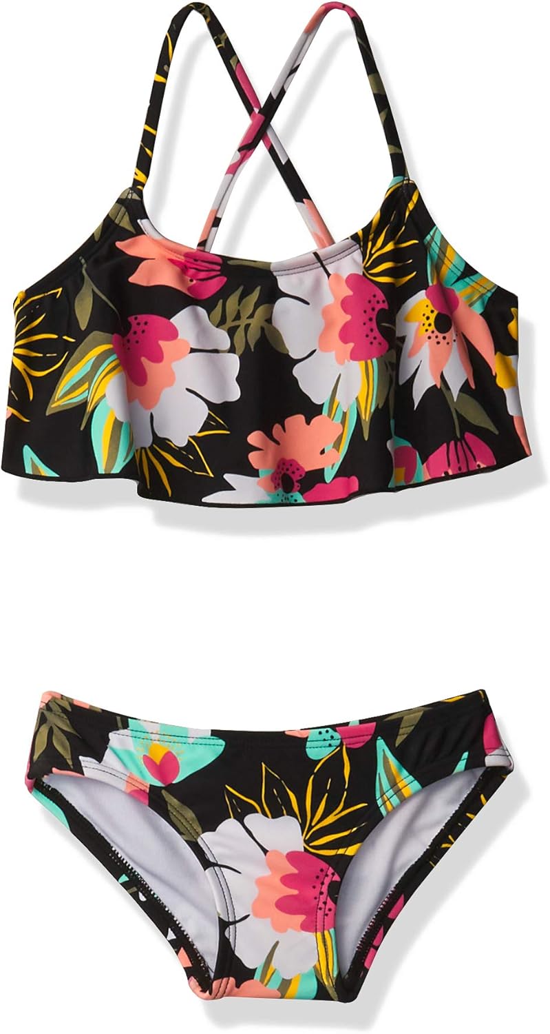 Kanu Surf Girls' Karlie Flounce Bikini Beach Sport 2 Piece Swimsuit