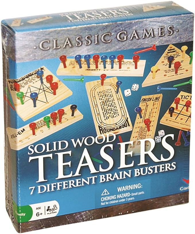Amazon.com: Solid Wood Brain Teasers - 7 Different Brain Busters : Toys ...