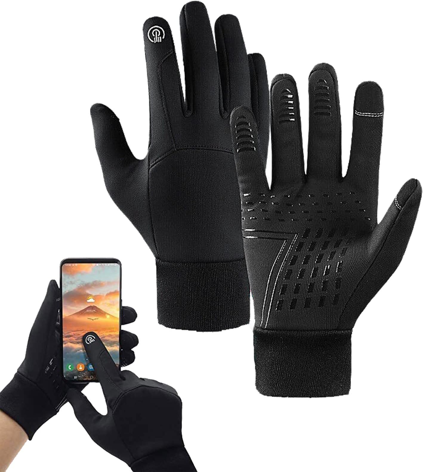 Thermohandz Waterproof Gloves,Thermohandz Thermal Gloves,Winter Warm Gloves Men Women Touchscreen Water Resistant (L)