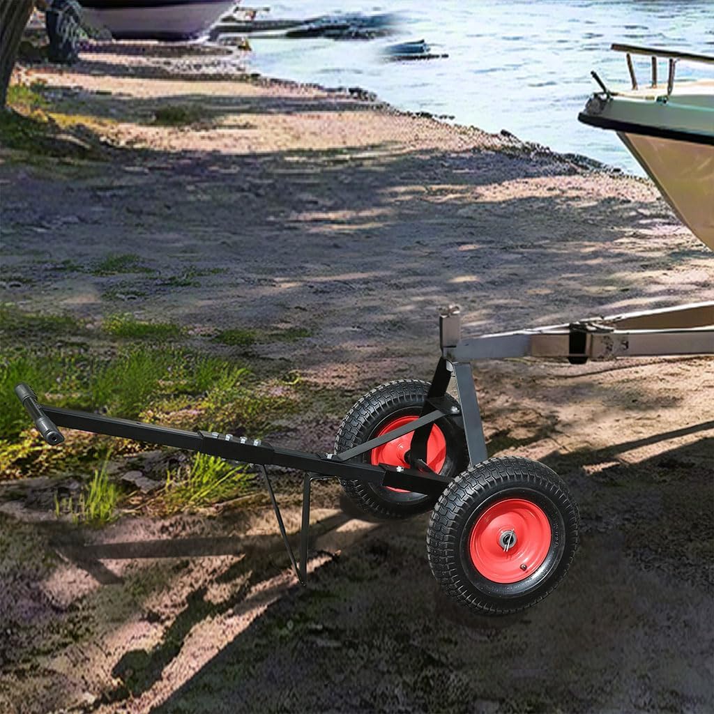 Trailer Dolly, Heavy-Duty Steel Trailer Mover Dolly with 2 Inch Ball and 600 lbs Capacity Handle for Easy Maneuvering of Boat, for Moving Car RV Boat Trailer, Great for Camping