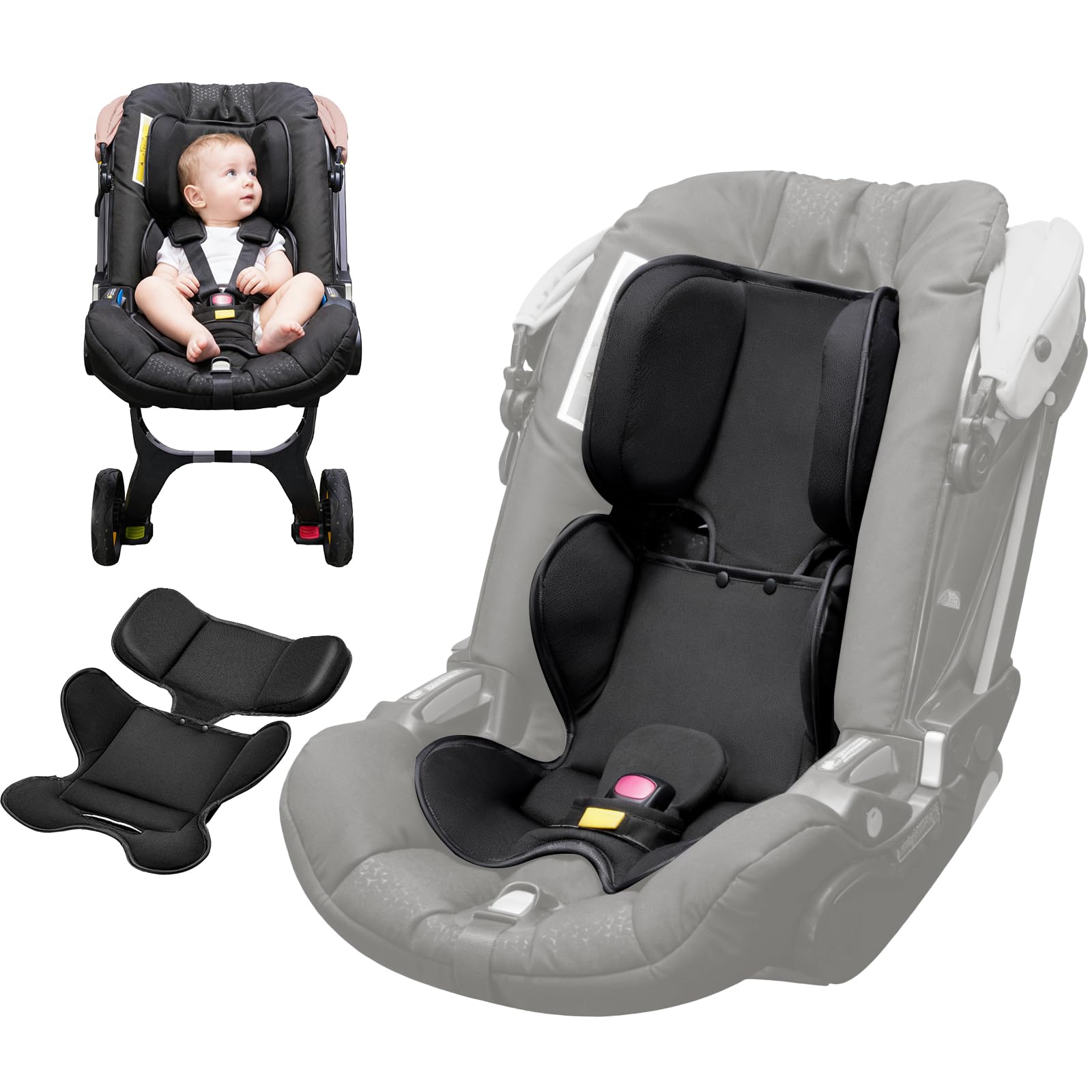 Infant Insert for Doona, Graco, Chicco, Evenflo, Safety 1st, CPC Listed, Soft &amp; Breathable Mesh Fabric, Head and Body Support Cushion.