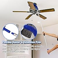 Vista 3 de Kit de cepillo de lavado de automóvil de 62 pulgadas con mango largo, 1 cabezal de repuesto de chenilla sin arañazos, escobilla para ventana