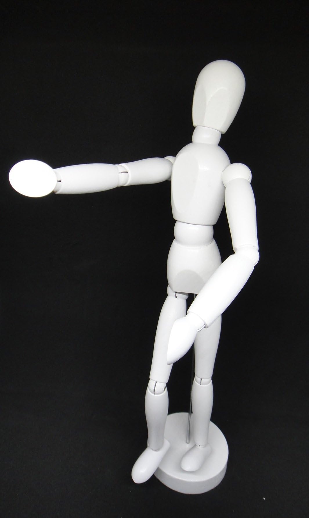 WHITE Wooden Sectioned Postural Adjustable Body 13" with Stand- Wood Unisex Art Mannequin - For Art Supply Drawing - Sketch Art Manikin-For Commercial Sample Display