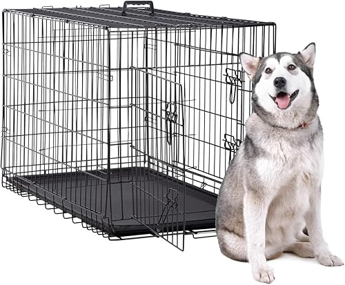 Jaula para perros grande XXL para perros grandes, jaulas plegables para perros y jaulas de alambre de metal, jaula de segregación de animales para