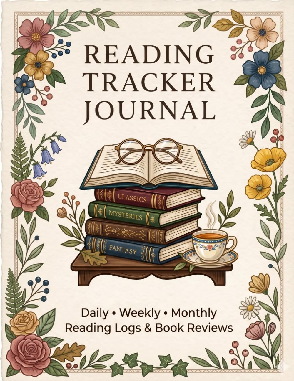 READING TRACKER JOURNAL: Size 8.5*11 | Pages 80 | Daily • Weekly • Monthly Reading Tracker | Bonus Coloring Page Included