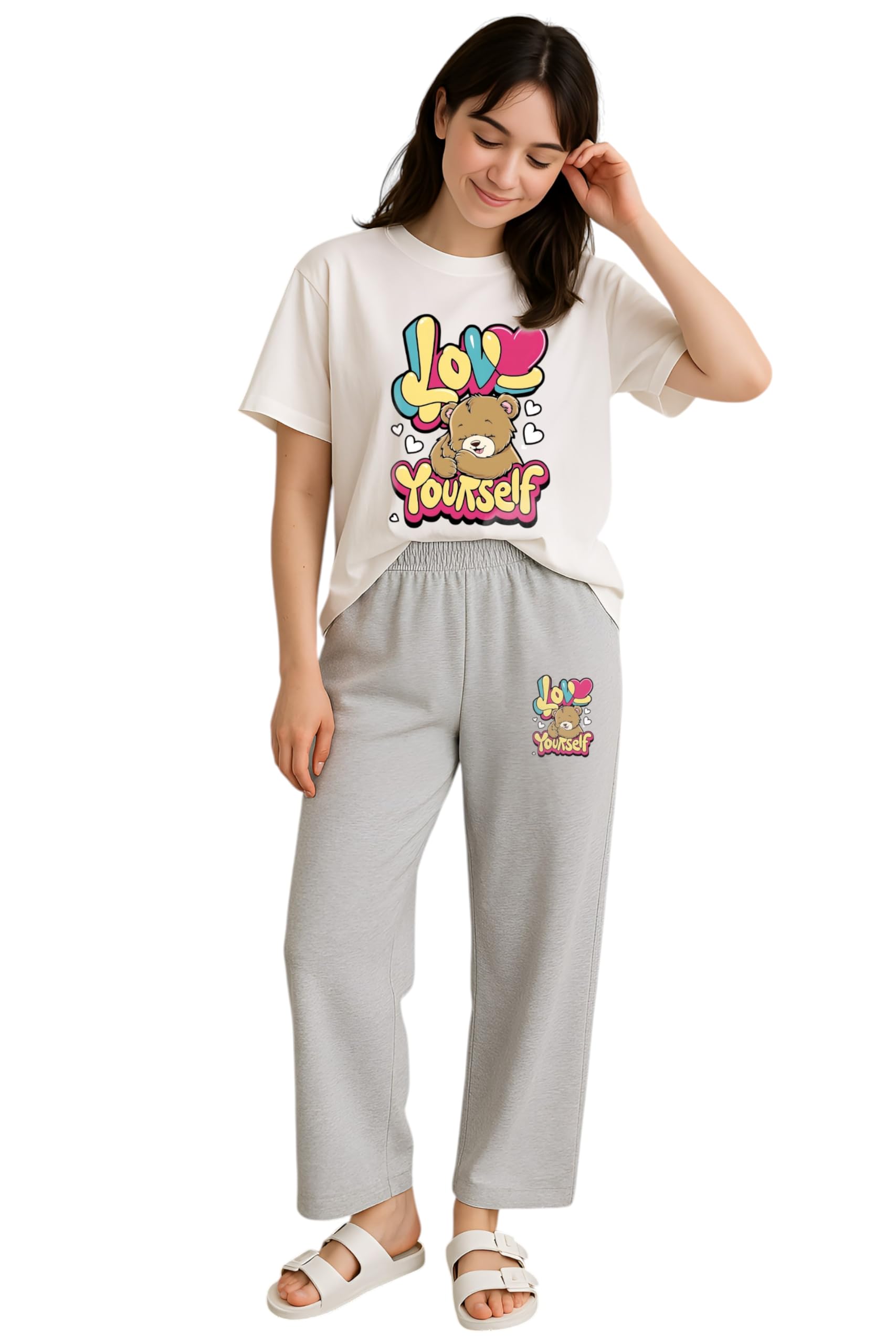 Printed Nightsuit for Women | T-Shirt & Lower for Womens&Girls-image-1